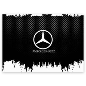 Поздравительная открытка с принтом Mercedes-Benz в Кировске, 100% бумага | плотность бумаги 280 г/м2, матовая, на обратной стороне линовка и место для марки
 | Тематика изображения на принте: auto | automobile | car | machine | mercedes | motor | motor car | sport car | автомашина | бренд | легковой автомобиль | марка | спортивный автомобиль | тачка