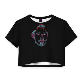 Женская футболка 3D укороченная с принтом Mnogoznaal 6 в Кировске, 100% полиэстер | круглая горловина, длина футболки до линии талии, рукава с отворотами | mnogoznaal | максим лазин | многознаал
