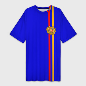 Платье-футболка 3D с принтом Армения, лента с гербом в Кировске,  |  | armenia | арменин | армения | армяне | армянин | армянка | армянский | ереван | кавказ | кавказец | республика | северный