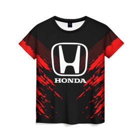 Женская футболка 3D с принтом HONDA SPORT COLLECTION в Кировске, 100% полиэфир ( синтетическое хлопкоподобное полотно) | прямой крой, круглый вырез горловины, длина до линии бедер | auto | automobile | car | honda | machine | motor | motor car | sport car | автомашина | бренд | легковой автомобиль | марка | спортивный автомобиль | тачка | хонда