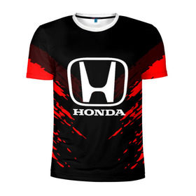 Мужская футболка 3D спортивная с принтом HONDA SPORT COLLECTION в Кировске, 100% полиэстер с улучшенными характеристиками | приталенный силуэт, круглая горловина, широкие плечи, сужается к линии бедра | Тематика изображения на принте: auto | automobile | car | honda | machine | motor | motor car | sport car | автомашина | бренд | легковой автомобиль | марка | спортивный автомобиль | тачка | хонда