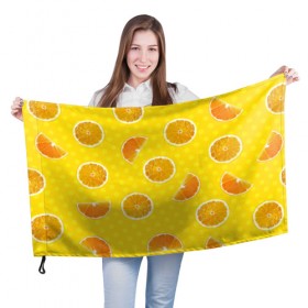 Флаг 3D с принтом Апельсиновое настроение в Кировске, 100% полиэстер | плотность ткани — 95 г/м2, размер — 67 х 109 см. Принт наносится с одной стороны | апельсин