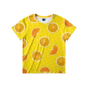 Детская футболка 3D с принтом Апельсиновое настроение в Кировске, 100% гипоаллергенный полиэфир | прямой крой, круглый вырез горловины, длина до линии бедер, чуть спущенное плечо, ткань немного тянется | апельсин