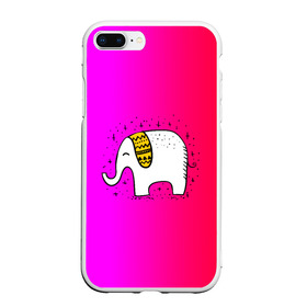 Чехол для iPhone 7Plus/8 Plus матовый с принтом Радужный слоник в Кировске, Силикон | Область печати: задняя сторона чехла, без боковых панелей | детские | животные | слон | слоник | слоны