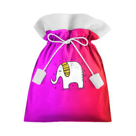Подарочный 3D мешок с принтом Радужный слоник в Кировске, 100% полиэстер | Размер: 29*39 см | Тематика изображения на принте: детские | животные | слон | слоник | слоны