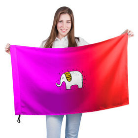 Флаг 3D с принтом Радужный слоник в Кировске, 100% полиэстер | плотность ткани — 95 г/м2, размер — 67 х 109 см. Принт наносится с одной стороны | детские | животные | слон | слоник | слоны