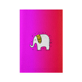Обложка для паспорта матовая кожа с принтом Радужный слоник в Кировске, натуральная матовая кожа | размер 19,3 х 13,7 см; прозрачные пластиковые крепления | Тематика изображения на принте: детские | животные | слон | слоник | слоны