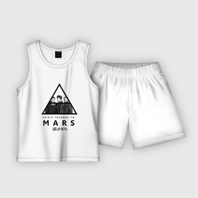 Детская пижама с шортами хлопок с принтом Thirty Seconds to Mars в Кировске,  |  | 30 seconds to mars | 30 секунд до марса | 30stm | thirty seconds to mars | джаред | лето | рок группа | шеннон