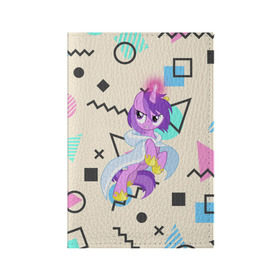 Обложка для паспорта матовая кожа с принтом My Little Pony в Кировске, натуральная матовая кожа | размер 19,3 х 13,7 см; прозрачные пластиковые крепления | мой маленький пони | мультфильм