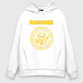 Мужское худи Oversize хлопок с принтом Ramones в Кировске, френч-терри — 70% хлопок, 30% полиэстер. Мягкий теплый начес внутри —100% хлопок | боковые карманы, эластичные манжеты и нижняя кромка, капюшон на магнитной кнопке | Тематика изображения на принте: punk | punkrock | панк