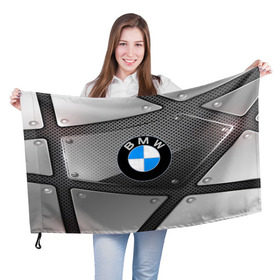 Флаг 3D с принтом BMW metalic 2018 в Кировске, 100% полиэстер | плотность ткани — 95 г/м2, размер — 67 х 109 см. Принт наносится с одной стороны | Тематика изображения на принте: 