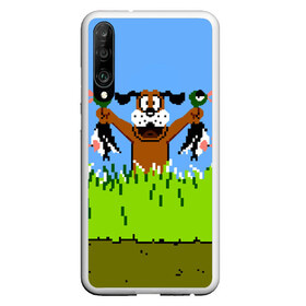 Чехол для Honor P30 с принтом Duck Hunt в Кировске, Силикон | Область печати: задняя сторона чехла, без боковых панелей | 8 bit | 8 бит | dendy | dog | duck | hunt | nes | nintendo | oldschool | pixel art | денди | игра | нинтендо | охота | собака