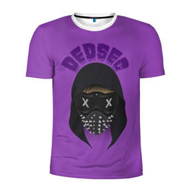 Мужская футболка 3D спортивная с принтом Watch Dogs DedSec в Кировске, 100% полиэстер с улучшенными характеристиками | приталенный силуэт, круглая горловина, широкие плечи, сужается к линии бедра | 