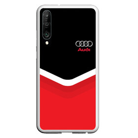 Чехол для Honor P30 с принтом Audi Black & Red в Кировске, Силикон | Область печати: задняя сторона чехла, без боковых панелей | Тематика изображения на принте: audi | ауди | кольца | красный | машина | черный