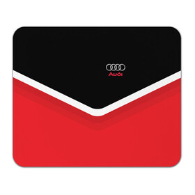 Коврик для мышки прямоугольный с принтом Audi Black & Red в Кировске, натуральный каучук | размер 230 х 185 мм; запечатка лицевой стороны | Тематика изображения на принте: audi | ауди | кольца | красный | машина | черный