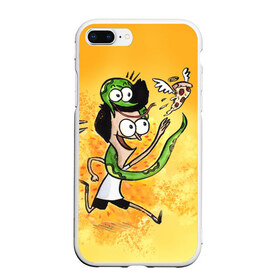 Чехол для iPhone 7Plus/8 Plus матовый с принтом Sanjay Craig and pizza в Кировске, Силикон | Область печати: задняя сторона чехла, без боковых панелей | sanjay and craig | крейг | мультфильм | санджей