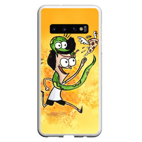 Чехол для Samsung Galaxy S10 с принтом Sanjay Craig and pizza в Кировске, Силикон | Область печати: задняя сторона чехла, без боковых панелей | sanjay and craig | крейг | мультфильм | санджей