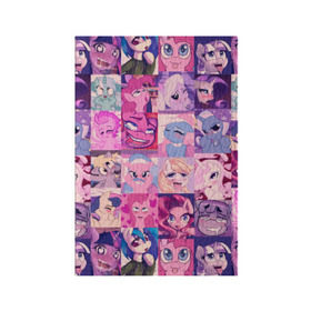 Обложка для паспорта матовая кожа с принтом My Little Pony Ahegao в Кировске, натуральная матовая кожа | размер 19,3 х 13,7 см; прозрачные пластиковые крепления | 