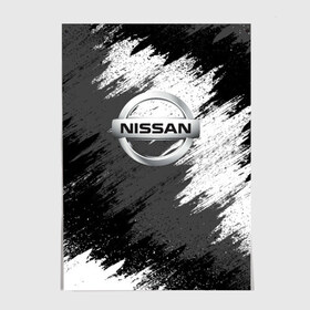 Постер с принтом Nissan в Кировске, 100% бумага
 | бумага, плотность 150 мг. Матовая, но за счет высокого коэффициента гладкости имеет небольшой блеск и дает на свету блики, но в отличии от глянцевой бумаги не покрыта лаком | motor | nissan | авто | лого | машина | ниссан | тачка