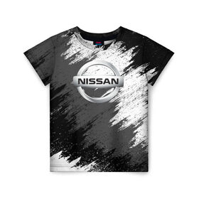 Детская футболка 3D с принтом Nissan в Кировске, 100% гипоаллергенный полиэфир | прямой крой, круглый вырез горловины, длина до линии бедер, чуть спущенное плечо, ткань немного тянется | motor | nissan | авто | лого | машина | ниссан | тачка