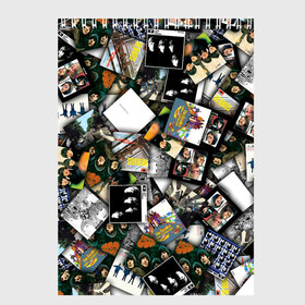 Скетчбук с принтом The Beatles Дискография в Кировске, 100% бумага
 | 48 листов, плотность листов — 100 г/м2, плотность картонной обложки — 250 г/м2. Листы скреплены сверху удобной пружинной спиралью | джон леннон | джордж харрисон | паттерн | пол маккартни | ринго старр