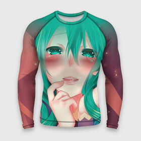 Мужской рашгард 3D с принтом Miku Ahegao в Кировске,  |  | вокалоид | зеленоволосая девушка | мику ахегао | хатсуне мику