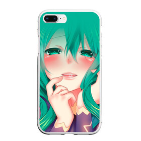 Чехол для iPhone 7Plus/8 Plus матовый с принтом Miku Ahegao в Кировске, Силикон | Область печати: задняя сторона чехла, без боковых панелей | вокалоид | зеленоволосая девушка | мику ахегао | хатсуне мику