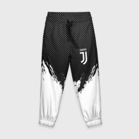 Детские брюки 3D с принтом Juventus black 2018 в Кировске, 100% полиэстер | манжеты по низу, эластичный пояс регулируется шнурком, по бокам два кармана без застежек, внутренняя часть кармана из мелкой сетки | 