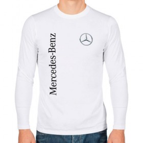 Мужской лонгслив хлопок с принтом Mercedes-Benz в Кировске, 100% хлопок |  | benz | mercedes | авто | автомобиль | бенз | мерседес