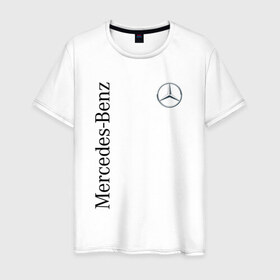 Мужская футболка хлопок с принтом Mercedes-Benz в Кировске, 100% хлопок | прямой крой, круглый вырез горловины, длина до линии бедер, слегка спущенное плечо. | benz | mercedes | авто | автомобиль | бенз | мерседес