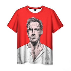Мужская футболка 3D с принтом Райан Гослинг_3 в Кировске, 100% полиэфир | прямой крой, круглый вырез горловины, длина до линии бедер | ryan gosling | актер | райан гослинг