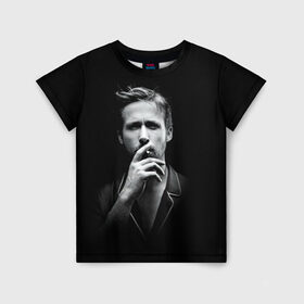 Детская футболка 3D с принтом Ryan Gosling в Кировске, 100% гипоаллергенный полиэфир | прямой крой, круглый вырез горловины, длина до линии бедер, чуть спущенное плечо, ткань немного тянется | Тематика изображения на принте: ryan gosling | актер | райан гослинг