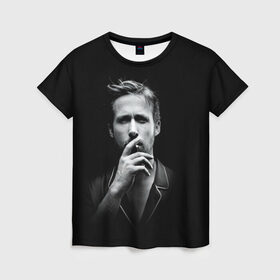 Женская футболка 3D с принтом Ryan Gosling в Кировске, 100% полиэфир ( синтетическое хлопкоподобное полотно) | прямой крой, круглый вырез горловины, длина до линии бедер | ryan gosling | актер | райан гослинг