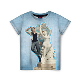 Детская футболка 3D с принтом Райан Гослинг_11 в Кировске, 100% гипоаллергенный полиэфир | прямой крой, круглый вырез горловины, длина до линии бедер, чуть спущенное плечо, ткань немного тянется | ryan gosling | актер | райан гослинг