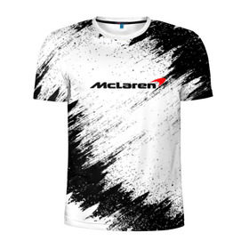 Мужская футболка 3D спортивная с принтом McLaren в Кировске, 100% полиэстер с улучшенными характеристиками | приталенный силуэт, круглая горловина, широкие плечи, сужается к линии бедра | auto | car | mclaren | race | авто | гонки | краска | краски | макларен | марка | машина