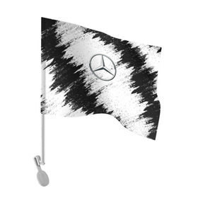 Флаг для автомобиля с принтом Mercedes в Кировске, 100% полиэстер | Размер: 30*21 см | mercedes | мерседес