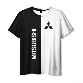 Мужская футболка 3D с принтом Mitsubishi в Кировске, 100% полиэфир | прямой крой, круглый вырез горловины, длина до линии бедер |  машина | марка | митсубиси