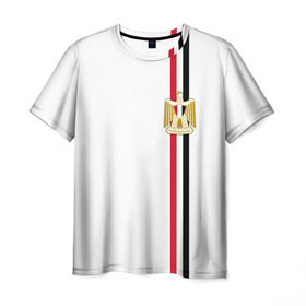 Мужская футболка 3D с принтом Египет, лента с гербом в Кировске, 100% полиэфир | прямой крой, круглый вырез горловины, длина до линии бедер | александрия | арабская | герб | гиза | государство | египет | египетский | каир | республика | страна | флаг