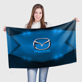 Флаг 3D с принтом Mazda SPORT в Кировске, 100% полиэстер | плотность ткани — 95 г/м2, размер — 67 х 109 см. Принт наносится с одной стороны | 