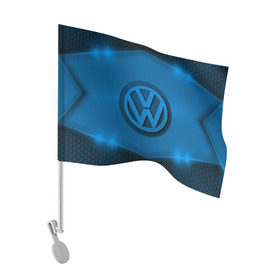 Флаг для автомобиля с принтом Volkswagen SPORT в Кировске, 100% полиэстер | Размер: 30*21 см | auto | automobile | car | carbon | machine | motor | motor car | sport car | volkswagen | автомашина | бренд | легковой автомобиль | марка | спортивный автомобиль | тачка