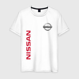 Мужская футболка хлопок с принтом Nissan в Кировске, 100% хлопок | прямой крой, круглый вырез горловины, длина до линии бедер, слегка спущенное плечо. | motor | nissan | авто | лого | машина | ниссан | тачка