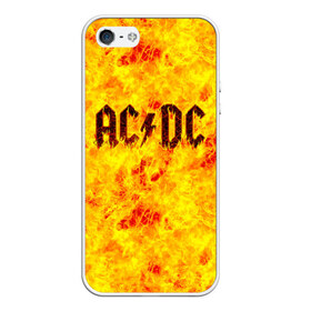 Чехол для iPhone 5/5S матовый с принтом AC DC Hell-Fire в Кировске, Силикон | Область печати: задняя сторона чехла, без боковых панелей | ac dc | acdc | fire | hard rock | rock | асдс | рок | эй си ди си
