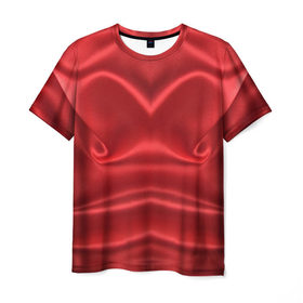 Мужская футболка 3D с принтом Красный Шелк в Кировске, 100% полиэфир | прямой крой, круглый вырез горловины, длина до линии бедер | шелк