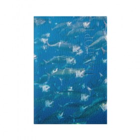 Обложка для паспорта матовая кожа с принтом Рыбы океана в Кировске, натуральная матовая кожа | размер 19,3 х 13,7 см; прозрачные пластиковые крепления | fish | fishes | pisces | море | морские обитатели | морской | океан | рыбы