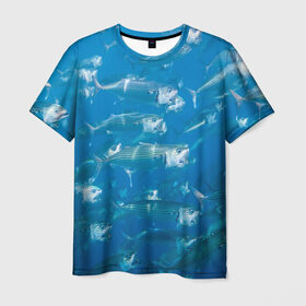Мужская футболка 3D с принтом Рыбы океана в Кировске, 100% полиэфир | прямой крой, круглый вырез горловины, длина до линии бедер | fish | fishes | pisces | море | морские обитатели | морской | океан | рыбы
