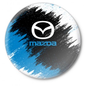 Значок с принтом MAZDA в Кировске,  металл | круглая форма, металлическая застежка в виде булавки | car | mazda |  auto | авто | мазда | машина