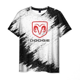 Мужская футболка 3D с принтом DODGE в Кировске, 100% полиэфир | прямой крой, круглый вырез горловины, длина до линии бедер | car | dodge |  auto | авто | додж | машина