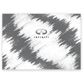 Поздравительная открытка с принтом INFINITI в Кировске, 100% бумага | плотность бумаги 280 г/м2, матовая, на обратной стороне линовка и место для марки
 | Тематика изображения на принте: auto | car | infiniti | race | авто | гонки | инфинити | краска | краски | марка | машина