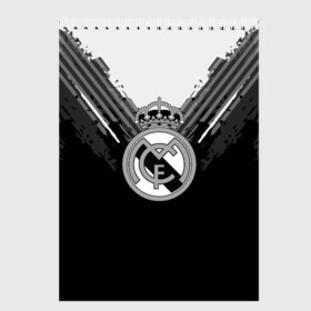 Скетчбук с принтом Real Madrid abstract original в Кировске, 100% бумага
 | 48 листов, плотность листов — 100 г/м2, плотность картонной обложки — 250 г/м2. Листы скреплены сверху удобной пружинной спиралью | football | soccer | реал мадрид