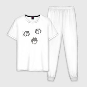 Мужская пижама хлопок с принтом Ahegao в Кировске, 100% хлопок | брюки и футболка прямого кроя, без карманов, на брюках мягкая резинка на поясе и по низу штанин
 | ahegao | anime | аниме | ахегао